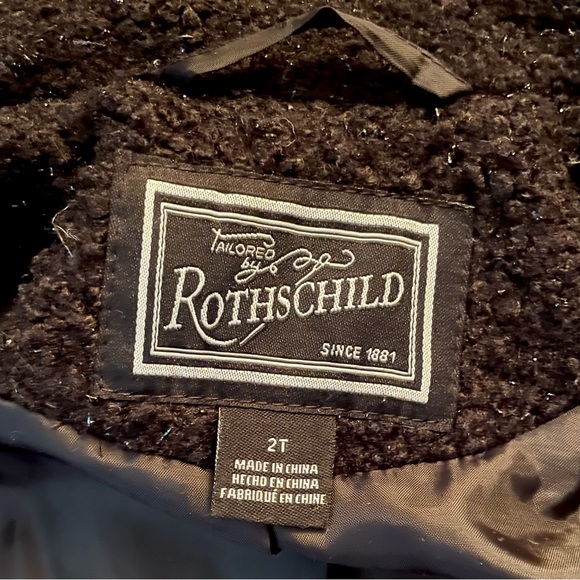 Rothschild 2T black sparkle bow faux wool coat. - Picture 6 of 7